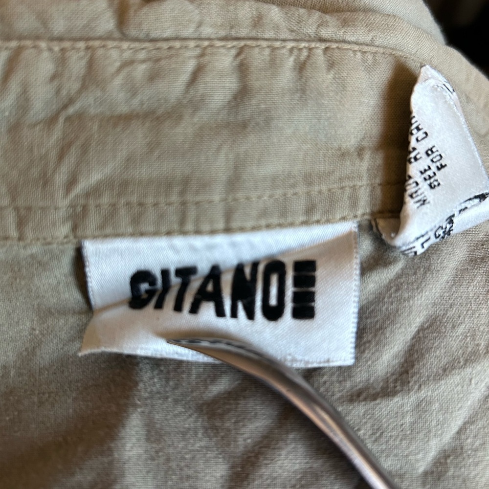 Gitano Men's Olive/Tan L/S button down
